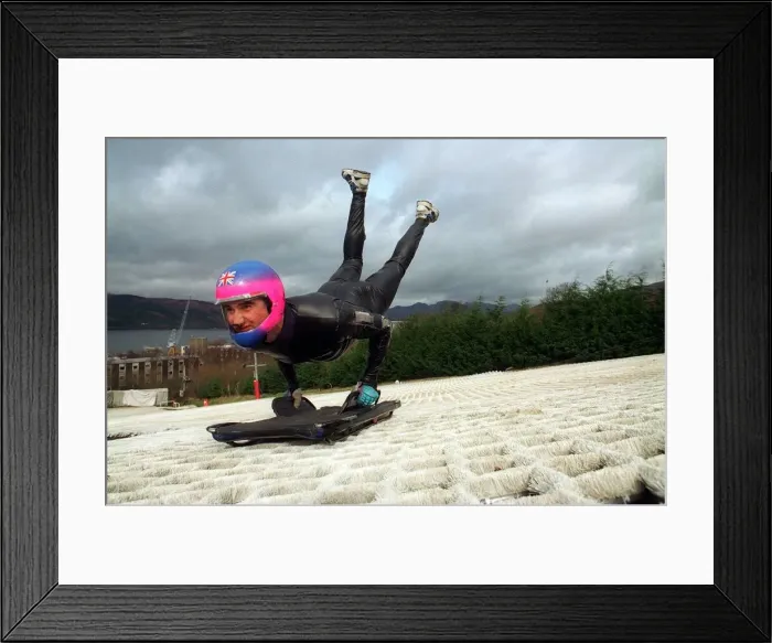 Framed Print : Mike Maddock British bob skeleton team member for the 1998 Winter Olympics where Framed Print : Mike Maddock British bob skeleton team member for the 1998 Winter Olympics where