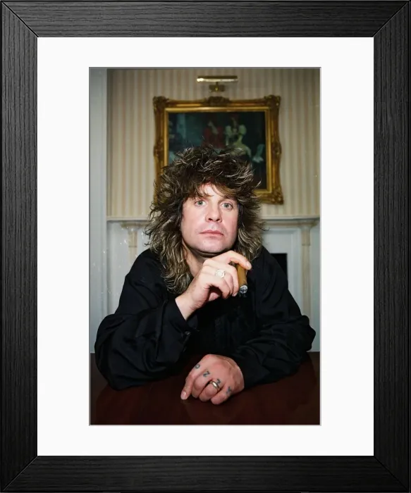 Framed Print : Black Sabbath singer Ozzy Osbourne at his home. May 1988 Framed Print : Black Sabbath singer Ozzy Osbourne at his home. May 1988