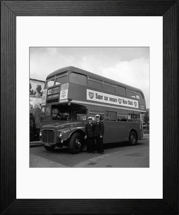 Framed Print : The crew of a London Transport Routemaster bus. September 1962 Framed Print : The crew of a London Transport Routemaster bus. September 1962
