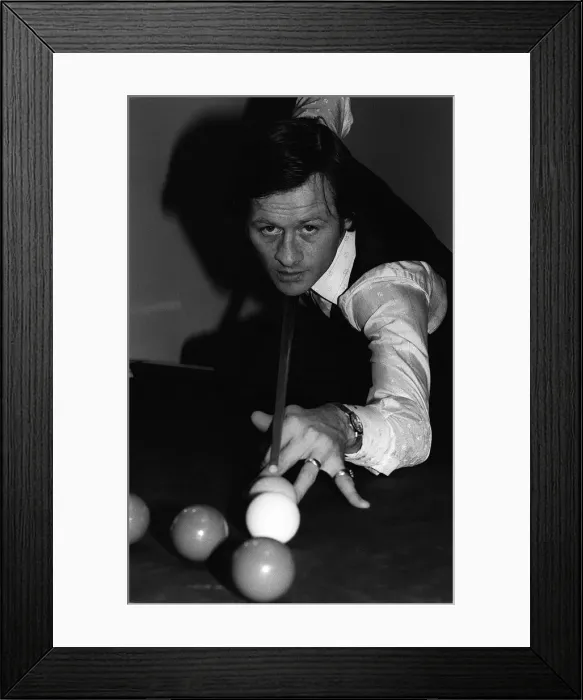 Framed Print : Alex Higgins World Snooker Champion 1982 pots a few balls at home after he won