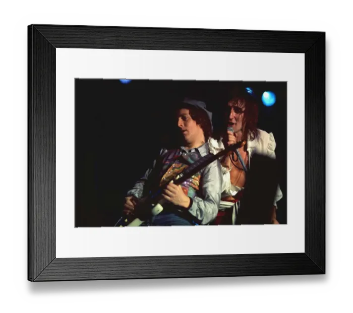 Framed Print : Rod Stewart concert at the Belle Vue in Manchester with Jim Cregan. December 1976 Framed Print : Rod Stewart concert at the Belle Vue in Manchester with Jim Cregan. December 1976