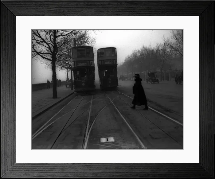 Framed Print : Tramcars on the Embankment circa 1915 Framed Print : Tramcars on the Embankment circa 1915