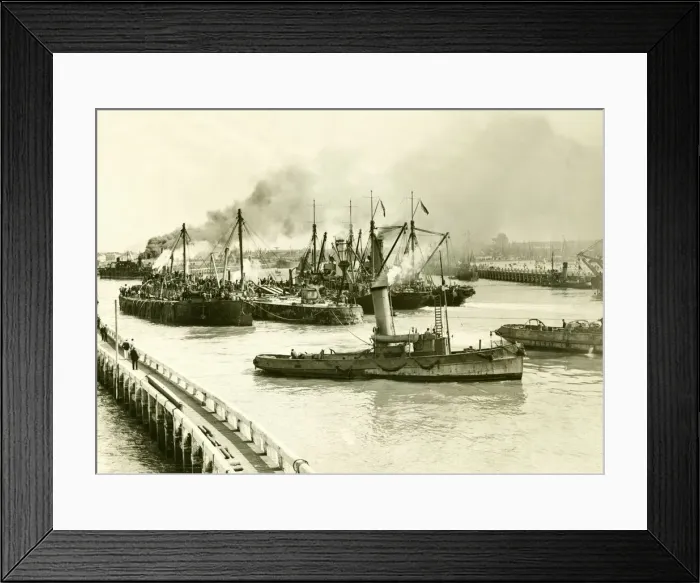 Framed Print : HMS Vindictive which attacked the harbour at Ostend during World War I to prevent Framed Print : HMS Vindictive which attacked the harbour at Ostend during World War I to prevent