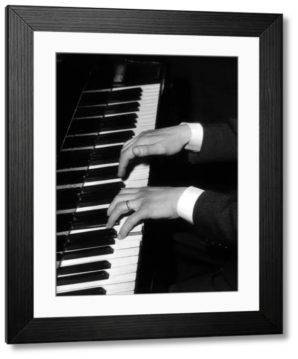 Framed Print : Semprini - Pianist in Manchester - April 1956 The hands of Semprini playing Framed Print : Semprini - Pianist in Manchester - April 1956 The hands of Semprini playing