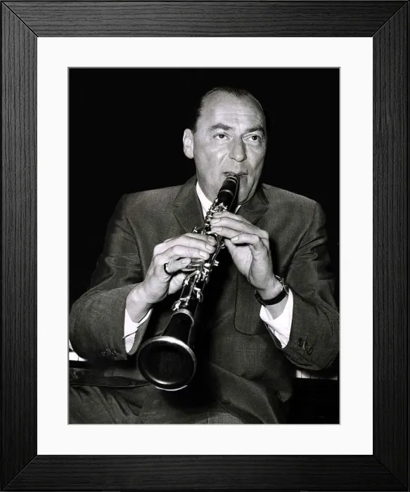 Framed Print : Jazz performer and band leader Woody Herman at a press reception at the Marquee Club Framed Print : Jazz performer and band leader Woody Herman at a press reception at the Marquee Club