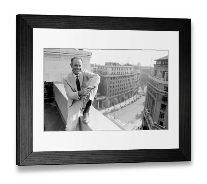 Framed Print : Henry Fonda at the roof of a Television House September 1959