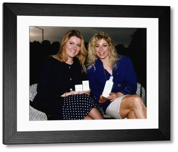 Framed Print : Suzanne Dando TV Presenter and former gymnast with friend Framed Print : Suzanne Dando TV Presenter and former gymnast with friend