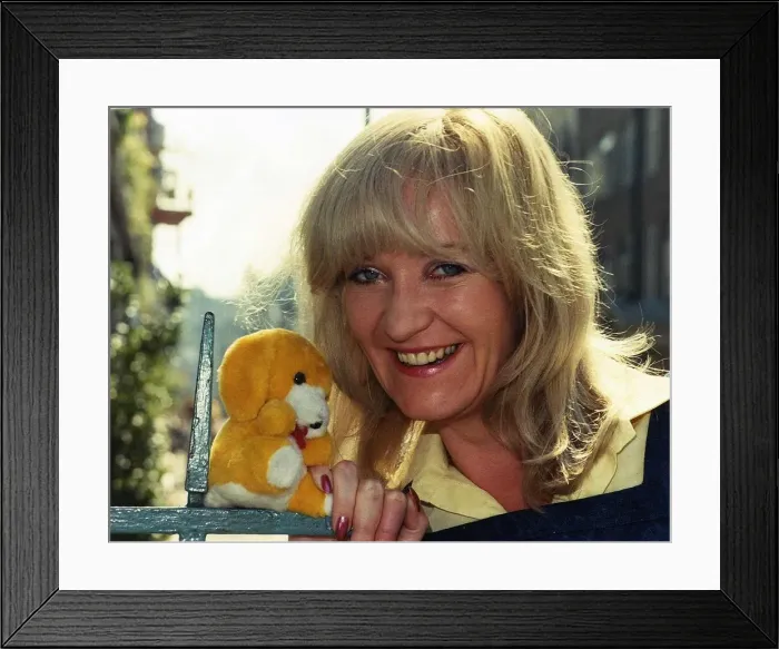 Framed Print : Brenda Longman Actress with a teddy bear September 1989 Framed Print : Brenda Longman Actress with a teddy bear September 1989