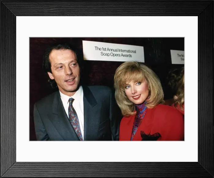 Framed Print : Morgan Fairchild with Leslie Grantham at the First annual International Soap Awards Framed Print : Morgan Fairchild with Leslie Grantham at the First annual International Soap Awards
