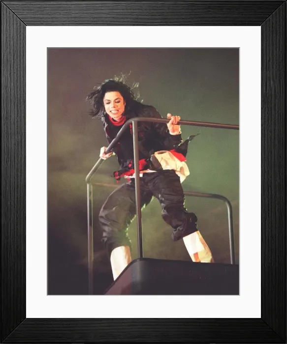 Framed Print : Michael Jackson at the Brit Awards 1996 where he won a special award for Artist of a