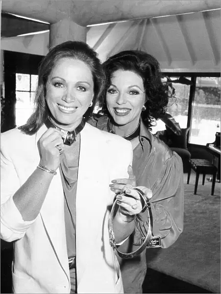 Jackie Collins author with her actress sister Joan Collins February 1989