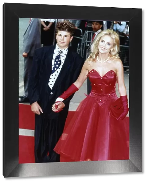 Britt Ekland and son arrive at Premiere of Licence to Kill June 1989