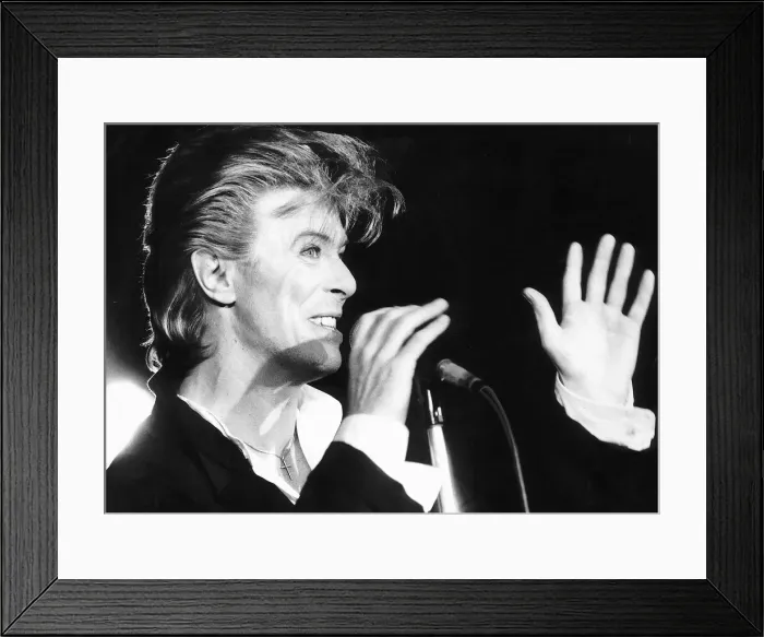 Framed Print : David Bowie Super Star sang at a press conference and announced details of his Framed Print : David Bowie Super Star sang at a press conference and announced details of his