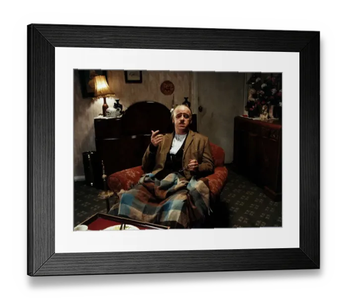 Framed Print : Les Dennis Comedian and TV presenter takes on the role of Marlon Brando as the Godfather