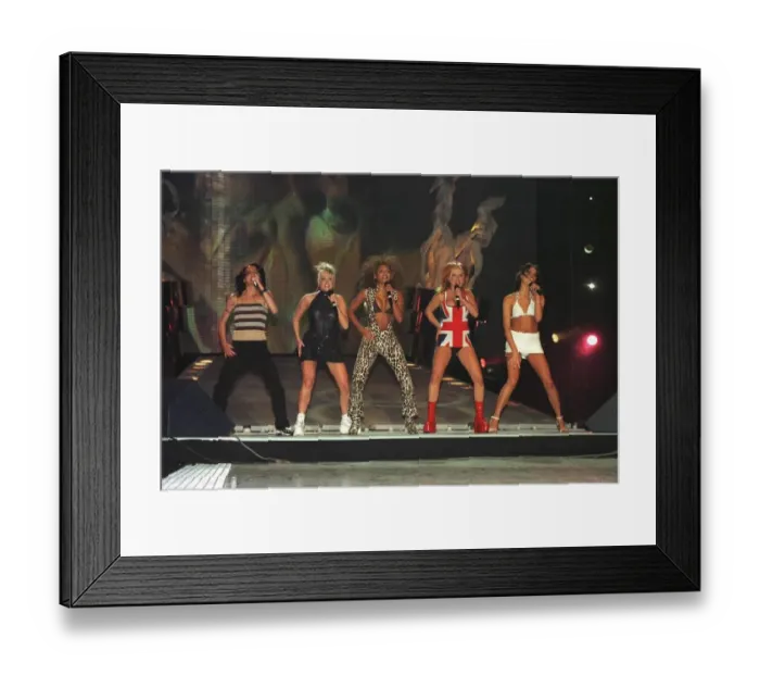 Framed Print : Spice Girls pictured on stage at the Brit Awards at Earls Court in London were the girls