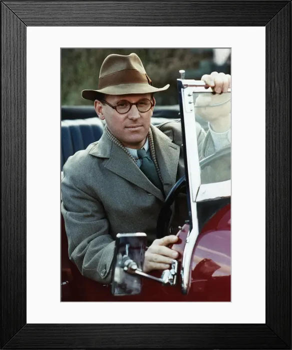 Framed Print : Peter Davison actor sitting in the car open hood- December 1988 Framed Print : Peter Davison actor sitting in the car open hood- December 1988