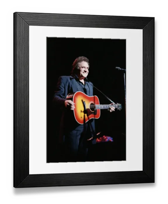 Framed Print : Singer Johnny Cash on stage at the Royal Albert Hall during a series of concerts Framed Print : Singer Johnny Cash on stage at the Royal Albert Hall during a series of concerts