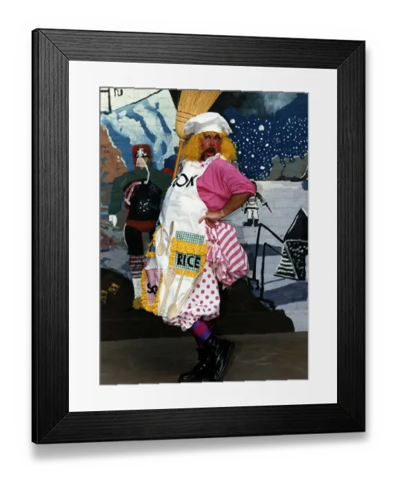 Framed Print : Bill Oddie Comedian and TV Presenter Stars as The Cook in Dick Whittington at the Shaw Framed Print : Bill Oddie Comedian and TV Presenter Stars as The Cook in Dick Whittington at the Shaw