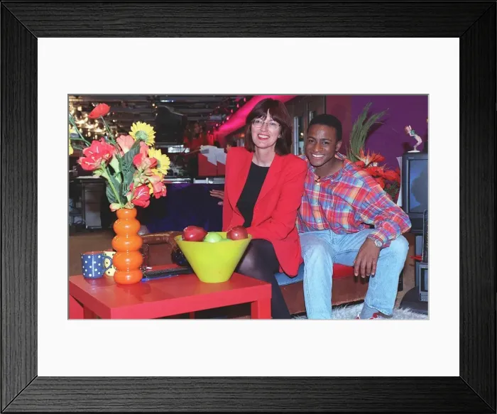 Framed Print : Janet Street Porter with Live TV presenter Simon London Framed Print : Janet Street Porter with Live TV presenter Simon London