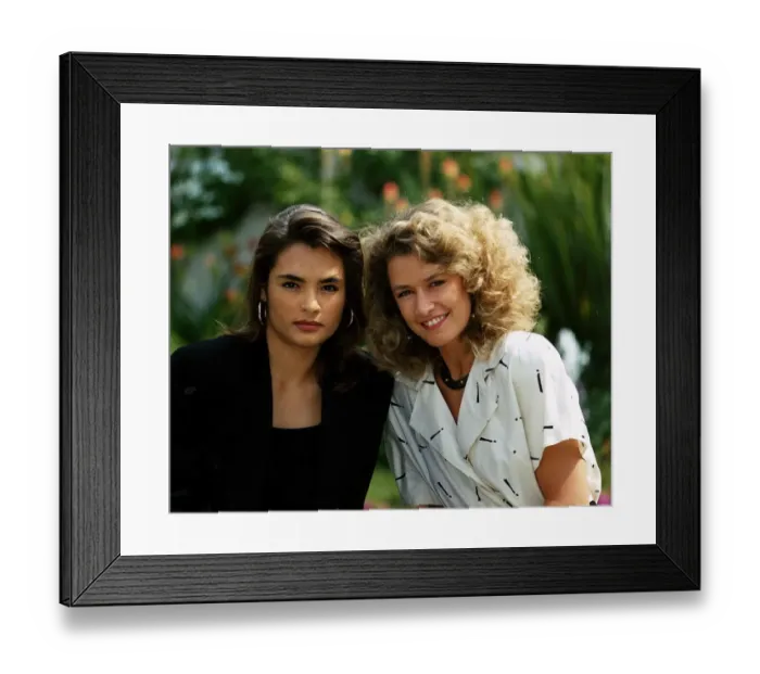 Framed Print : Caroline Bliss and Talisa Soto both actresses - June 1989 Framed Print : Caroline Bliss and Talisa Soto both actresses - June 1989