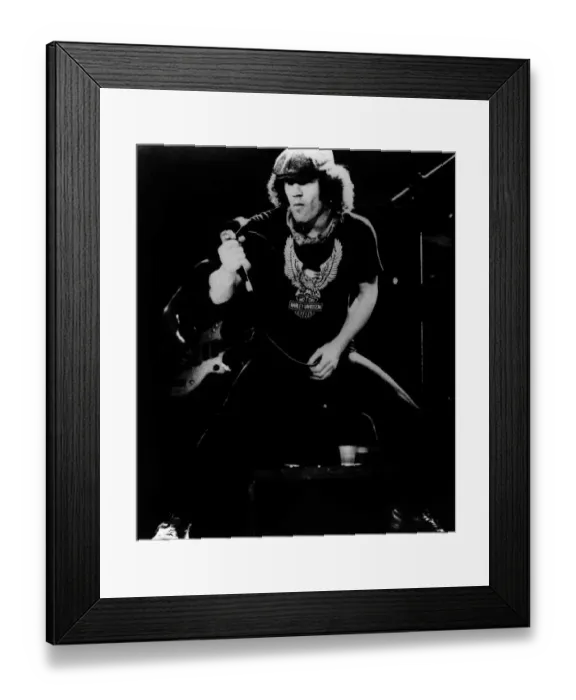 Framed Print : ACDC Pop Group lead singer Brian Johnson