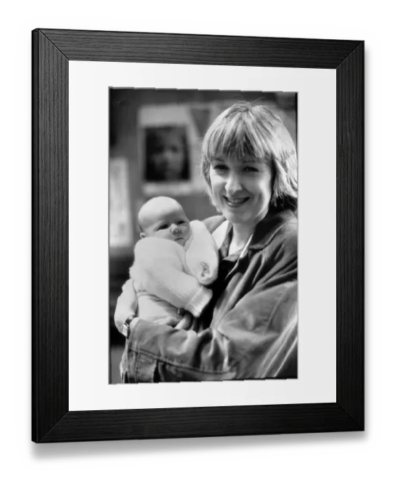 Framed Print : Gil Brailey with her baby - August 1989 Gil feared she was for the chop when she Framed Print : Gil Brailey with her baby - August 1989 Gil feared she was for the chop when she