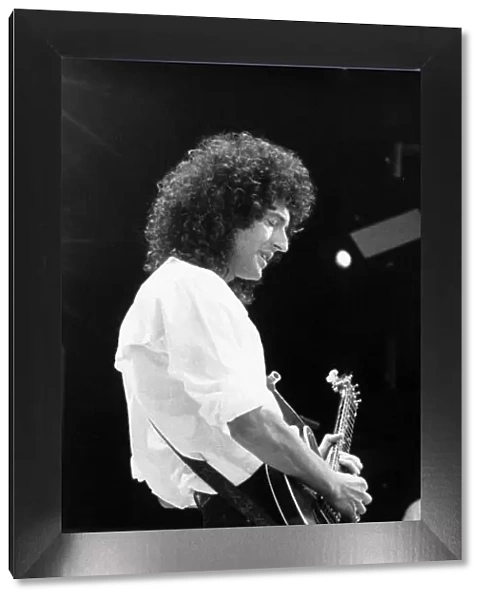 Brian May guitarist of Queen at Live Aid Concert 1985 Wembley Stadium