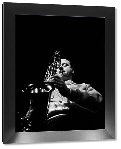 Jazz performer Stan Getz at Ronnie Scotts jazz club. Master tenor saxophonist