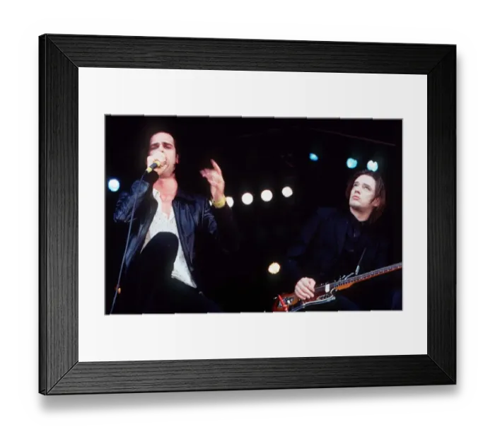 Framed Print : Nick Cave And The Bad Seeds pop group on stage 1994 Framed Print : Nick Cave And The Bad Seeds pop group on stage 1994