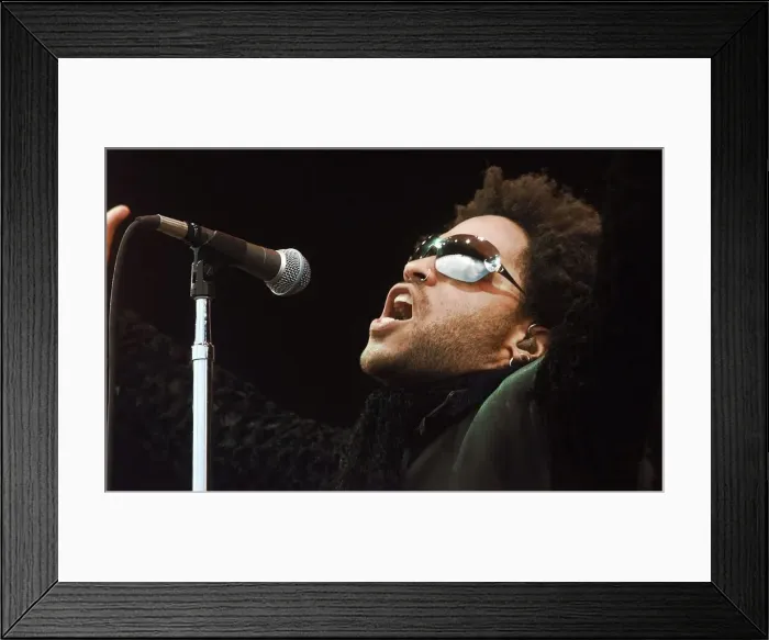 Framed Print : Lenny Kravitz performing on stage June 1999 at the Glastonbury music Festival Framed Print : Lenny Kravitz performing on stage June 1999 at the Glastonbury music Festival