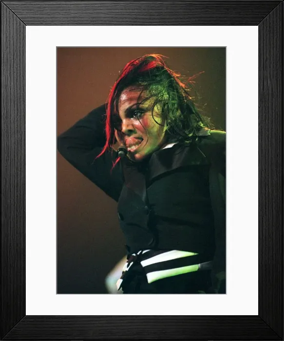 Framed Print : Janet Jackson pop singer on stage at SECC June 1998