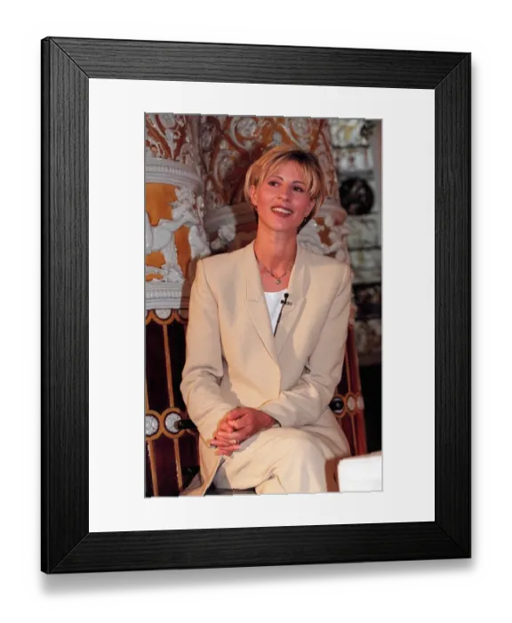 Framed Print : Julia Carling TV Presenter at the Victoria and Albert museum for the launch of a Framed Print : Julia Carling TV Presenter at the Victoria and Albert museum for the launch of a