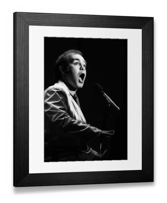 Framed Print : Rock superstar Sir Elton John in concert at the Palladium Theatre, Greenwich Village