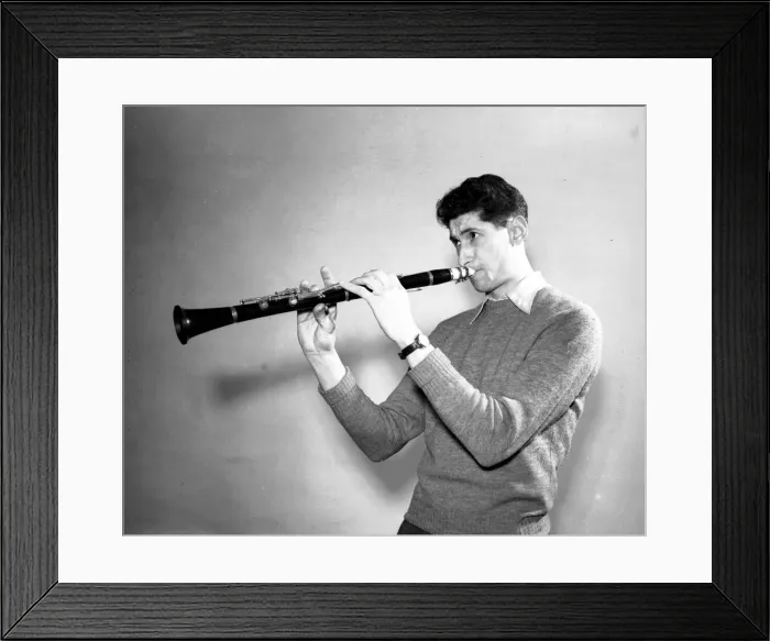 Framed Print : Cy Laurie January 1955 soprano sax player