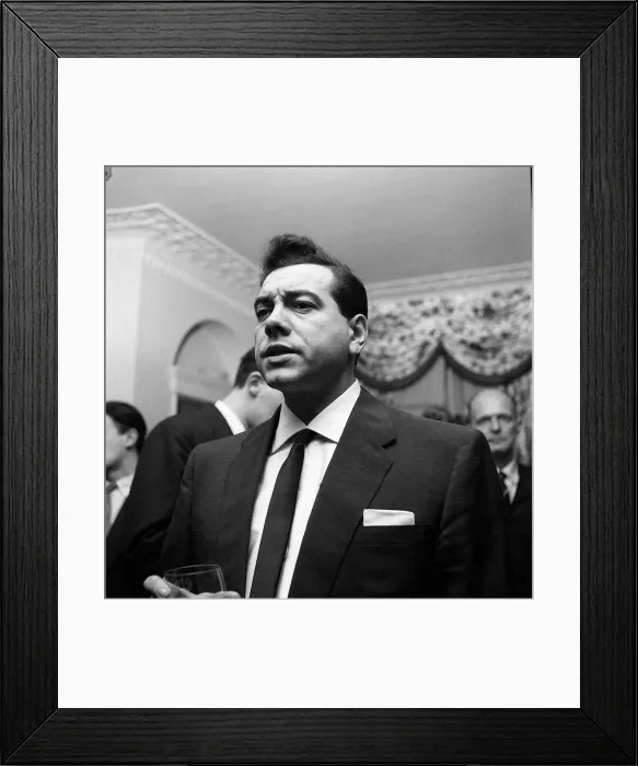 Framed Print : Mario Lanza opera singer at a reception November 1957, holding wine glass Framed Print : Mario Lanza opera singer at a reception November 1957, holding wine glass