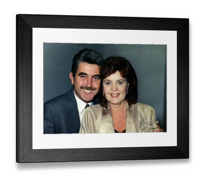 Framed Print : Pauline Collins actress with husband - February 1989