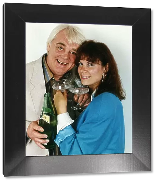 Tony Booth actor with girlfriend Nancy Jaeger September 1988