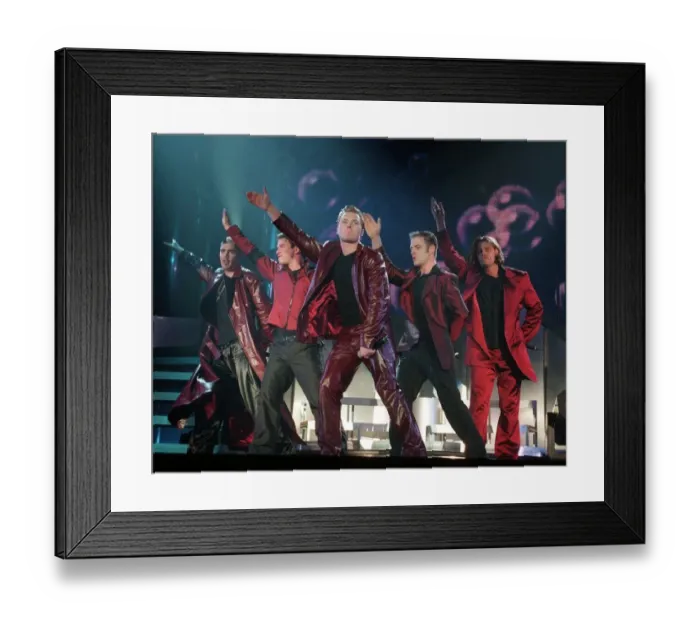 Framed Print : Boyzone pop group concert Glasgow May 1999 five members of pop group