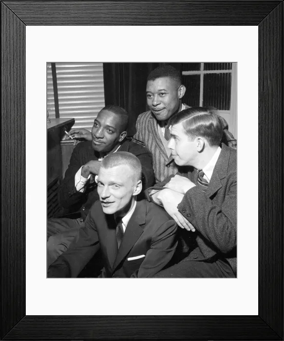 Framed Print : Gerry Mulligan Jazz band leader seen here at the Albermarle Hall Aoril 1957