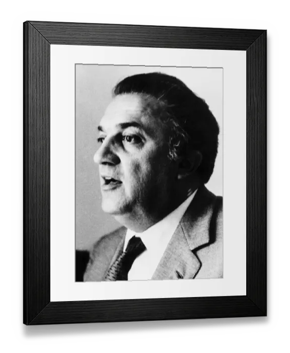 Framed Print : Frederico Fellini Italian film director 1969
