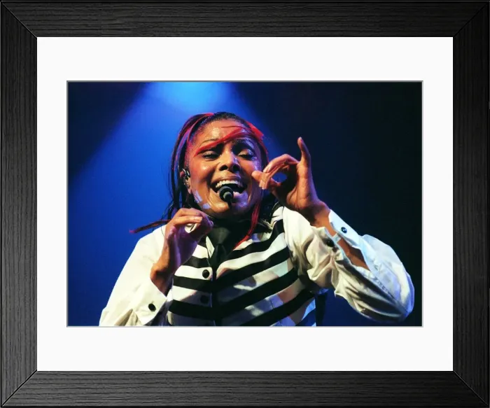 Framed Print : Janet Jackson pop singer on stage at SECC June 1998 Framed Print : Janet Jackson pop singer on stage at SECC June 1998