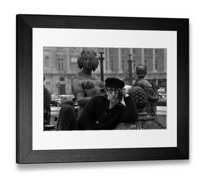 Framed Print : Woody Allen poses with The Tritons and Nereids in the fountains at Place de la Concorde Framed Print : Woody Allen poses with The Tritons and Nereids in the fountains at Place de la Concorde