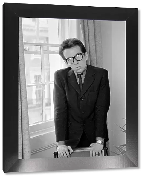 Elvis Costello, the newest sensation on the music scene, pictured 10th August 1977