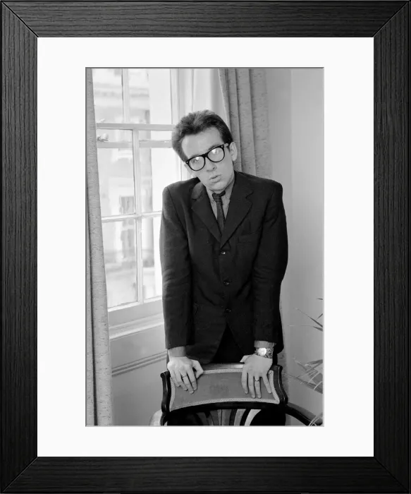 Framed Print : Elvis Costello, the newest sensation on the music scene, pictured 10th August 1977