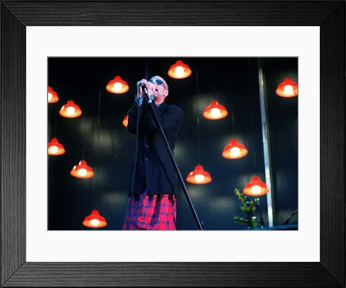 Framed Print : Michael Stipe REM on stage singing Murrayfield