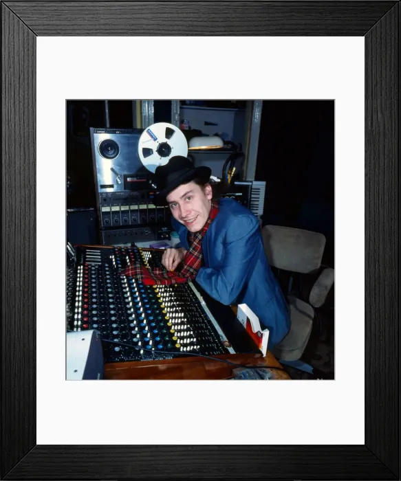 Framed Print : Jools Holland in recording studio April 1984 Framed Print : Jools Holland in recording studio April 1984