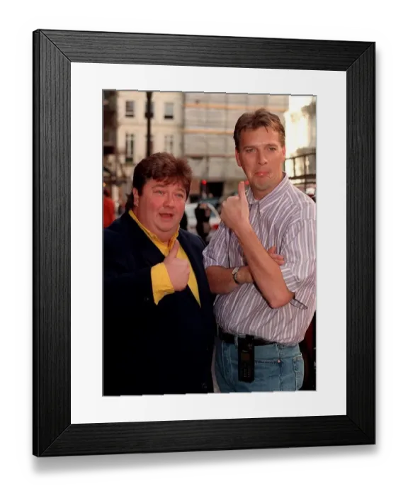 Framed Print : Virgin Radio disc jockeys Russ Williams (right) and Jono Coleman attend a book launch in