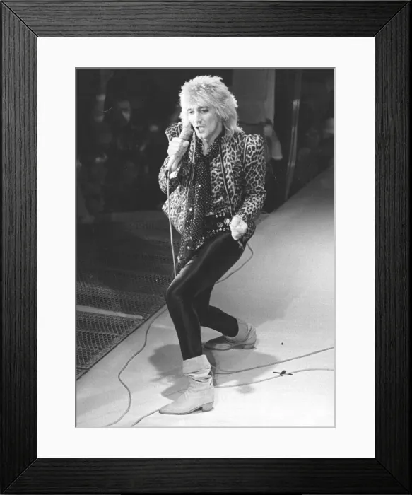 Framed Print : International pop star Rod Stewart sells millions of copies of records whether they be