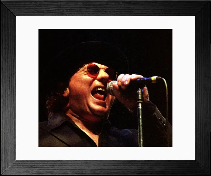 Framed Print : Rock singer Van Morrison hat glasses on stage June 1998 Framed Print : Rock singer Van Morrison hat glasses on stage June 1998