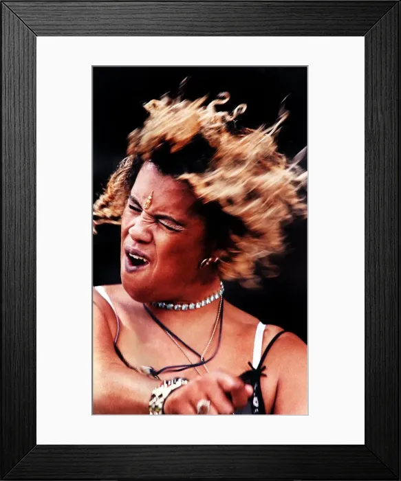 Framed Print : Neneh Cherry on stage at T In The Park Kinross July 1997 Framed Print : Neneh Cherry on stage at T In The Park Kinross July 1997